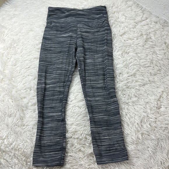 Lululemon Align Crop 21" *Cross Waist Mini Space Dye Herringbone Heathered Black - Picture 1 of 5